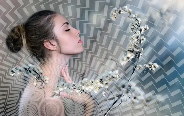 Reprezentare vizuală a frecvențelor sonore și vibrațiilor utilizate în terapia prin muzică pentru vindecare emoțională.